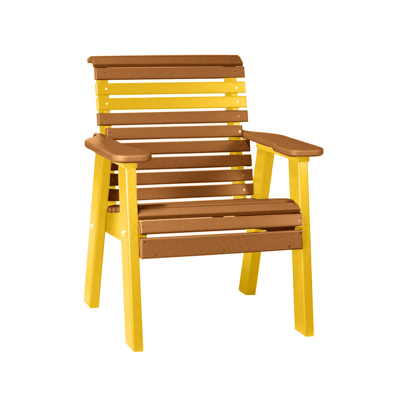 LuxCraft Cedar 2' Rollback Recycled Plastic Chair With Cup Holder