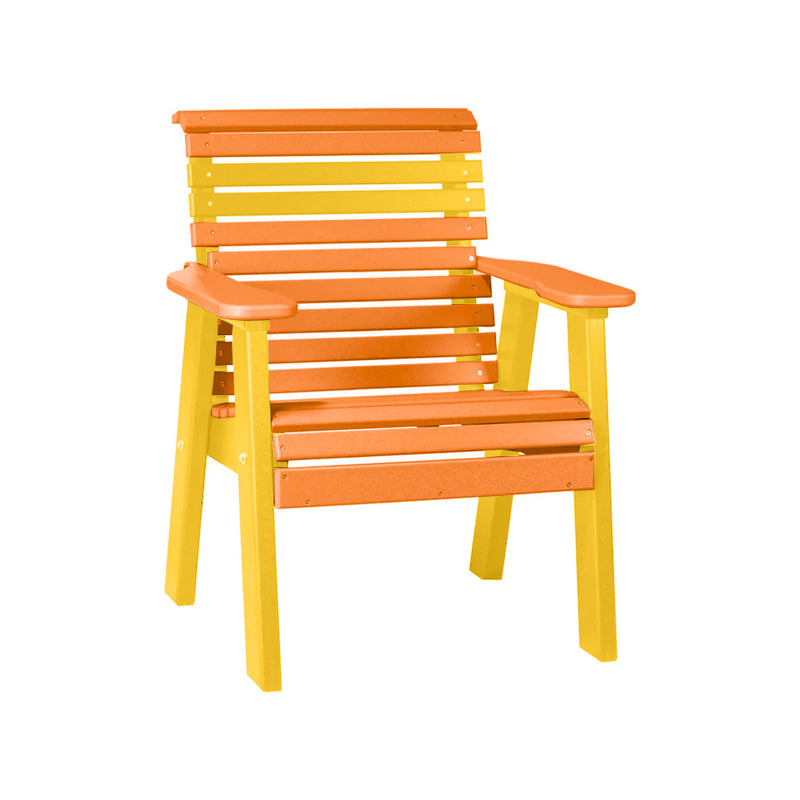 LuxCraft Tangerine 2' Rollback Recycled Plastic Chair With Cup Holder