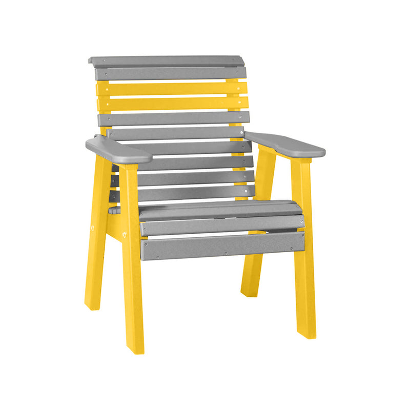 LuxCraft Slate 2' Rollback Recycled Plastic Chair With Cup Holder