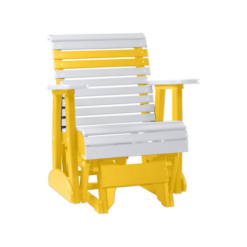 LuxCraft White 2 foot Rollback Recycled Plastic Glider Chair