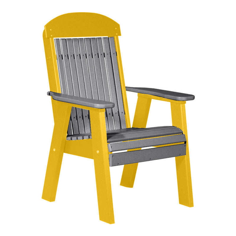 LuxCraft Gray 2' Classic Highback Recycled Plastic Chair With Cup Holder