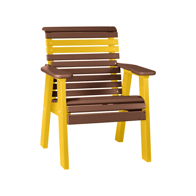 LuxCraft Chestnut Brown 2' Rollback Recycled Plastic Chair With Cup Holder