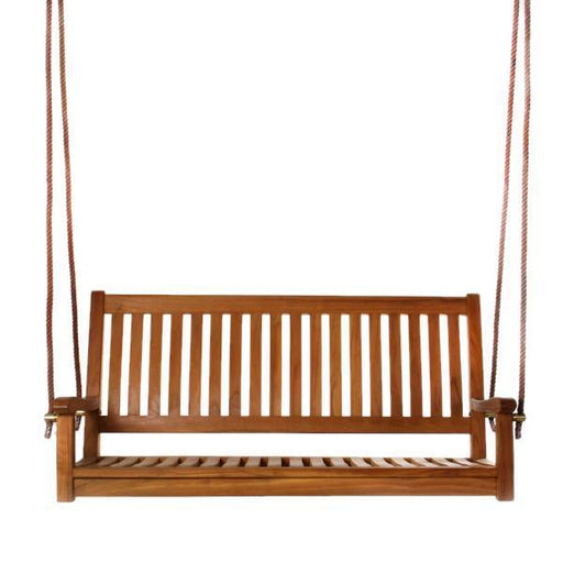 All Things Cedar TS50 Teak Porch Swing - Indonesian teak wood, Java finish