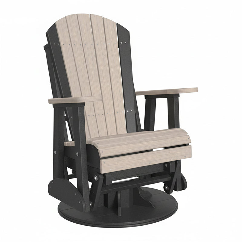 LuxCraft Birch 2 foot Classic Highback Recycled Plastic Swivel Glider Chair With Cup Holder