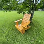 Wooden Modern Royal Reclining Adirondack Chair (Large) in Clear Cedar, Golden Glossy