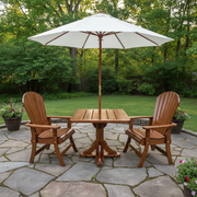 Dining Set for 2 with Pedestal Table in Clear Cedar, Caramel Glossy