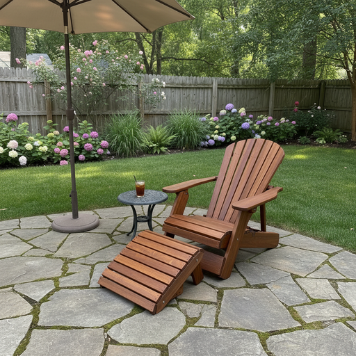 Wooden Royal Reclining Adirondack Chair (Large) in Clear Cedar, Caramel