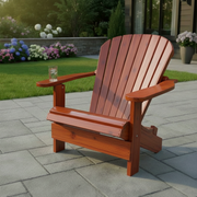 Wooden Grand Adirondack Chair (Oversized) in Knotted Cedar, Mahogany Glossy