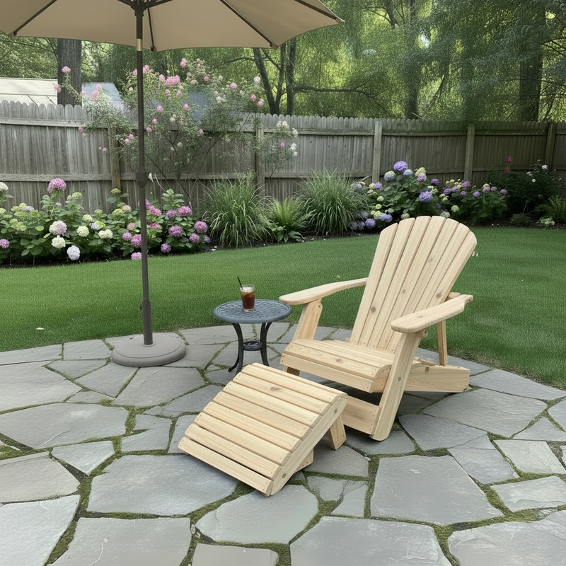 Wooden Royal Reclining Adirondack Chair (Large) in Knotted Pine, Unstained