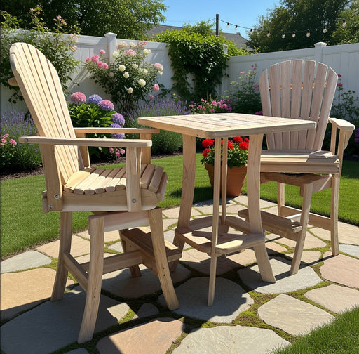 Wooden Bar Height Bistro Set for 2 with 30" Pedestal Table - view 1