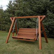 Wooden Family Porch Swing (Bench Only) in Brazilian Walnut (IPE), Oiled