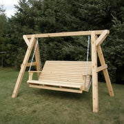 Wooden Family Porch Swing (Bench Only) in Knotted Pine, Unstained