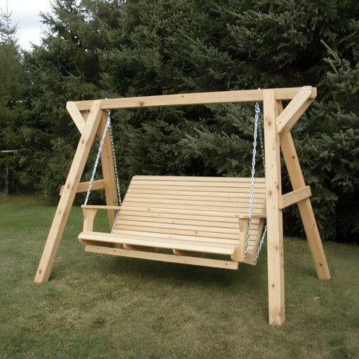 Wooden Family Porch Swing (Bench Only) in Knotted Pine, Unstained