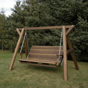 Wooden Family Porch Swing (Bench Only) in Brazilian Walnut (IPE), Unoiled
