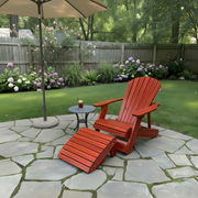 Wooden Royal Reclining Adirondack Chair (Large) in Knotted Cedar, Mahogany Glossy