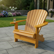 Wooden Grand Adirondack Chair (Oversized) in Knotted Cedar, Golden Glossy
