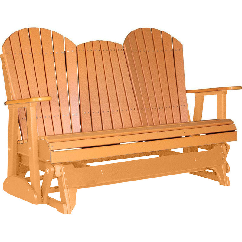 LuxCraft Copy of LuxCraft Tangerine 5 ft. Recycled Plastic Adirondack Outdoor Glider With Cup Holder Tangerine Adirondack Glider 5APGT-CH