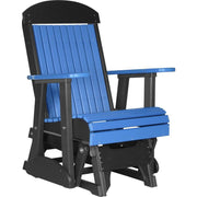 LuxCraft LuxCraft Blue 2 foot Classic Highback Recycled Plastic Glider Chair Blue on Black Glider Chair 2CPGBB
