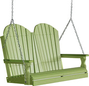 LuxCraft LuxCraft Lime Green Adirondack 4ft. Recycled Plastic Porch Swing Lime Green / Adirondack Porch Swing Porch Swing 4APSLG
