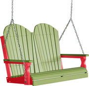 LuxCraft LuxCraft Lime Green Adirondack 4ft. Recycled Plastic Porch Swing Porch Swing