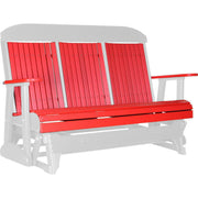 LuxCraft LuxCraft Red 5 ft. Recycled Plastic Highback Outdoor Glider Red on White Highback Glider 5CPGRWH