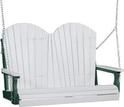 LuxCraft LuxCraft White Adirondack 4ft. Recycled Plastic Porch Swing White on Green / Adirondack Porch Swing Porch Swing 4APSWG