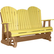 LuxCraft LuxCraft Yellow 5 ft. Recycled Plastic Adirondack Outdoor Glider With Cup Holder Yellow on Cedar Adirondack Glider 5APGYC-CH
