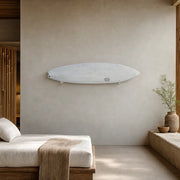 Ono Surfboard - Bomb Proof Tech Carbon mounted on the wall of a high-end space (AI-generated visualization)