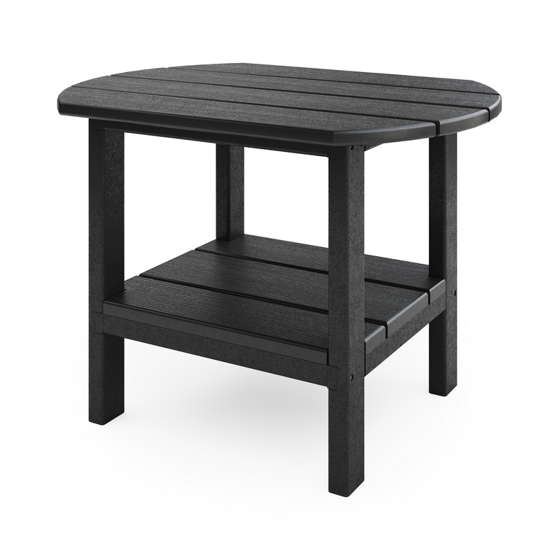 SoPoly 25" St. Simons Oval Side Table in Black