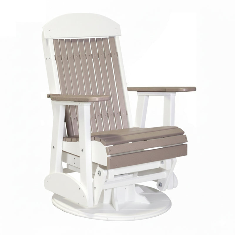 LuxCraft Weatherwood 2 foot Classic Highback Recycled Plastic Swivel Glider Chair