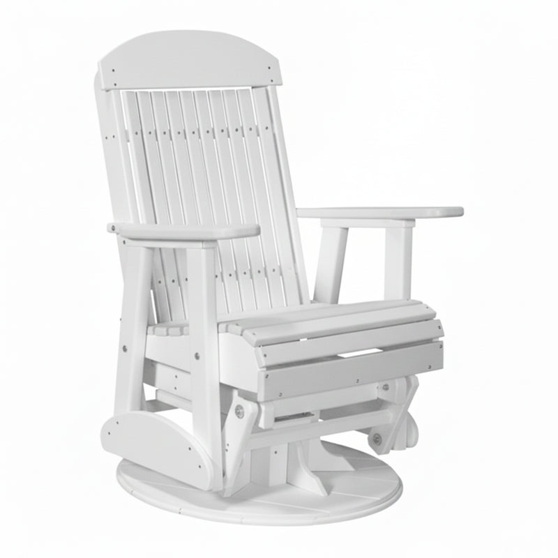 LuxCraft Dove Gary 2 foot Classic Highback Recycled Plastic Swivel Glider Chair