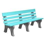Wildridge Wildridge Aruba Blue Heritage Outdoor Park Bench Aruba Blue on Slate Outdoor Bench LCC-125-WABS