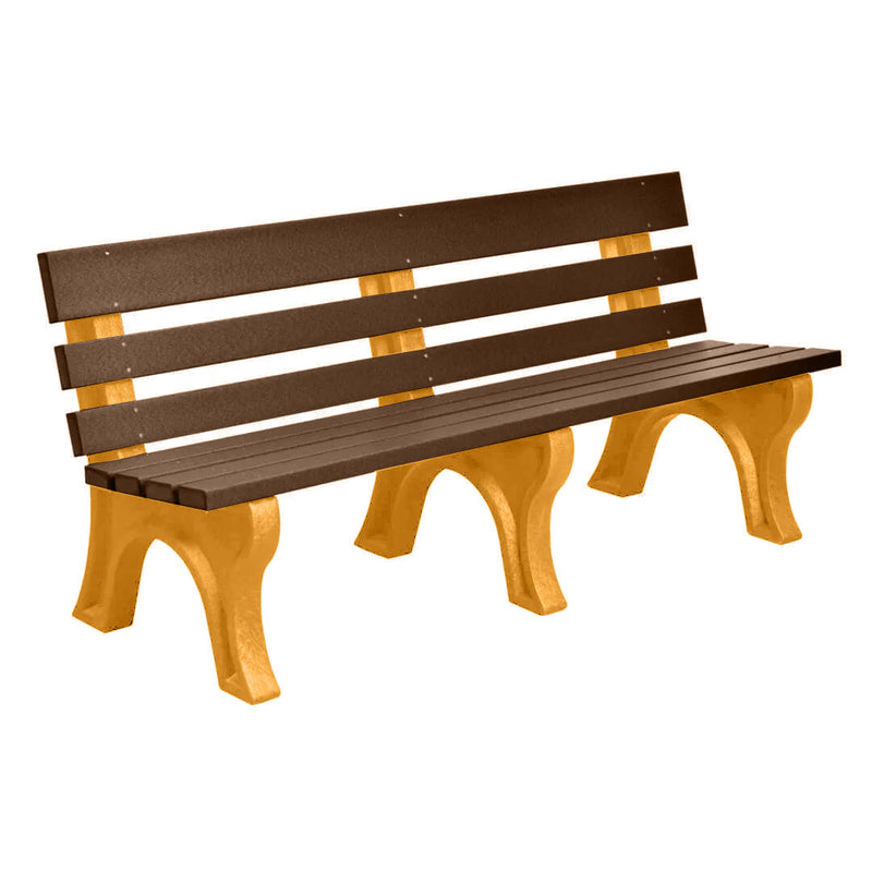 Wildridge Wildridge Chestnut Brown Heritage Outdoor Park Bench Chestnut Brown on Tangerine Outdoor Bench LCC-125-WBLCBT