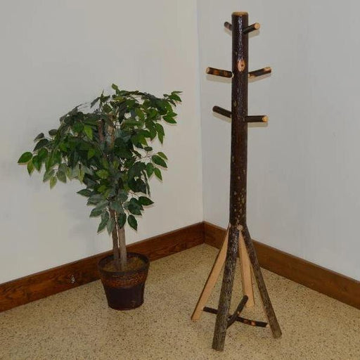 A & L Furniture A & L Furniture Hickory Split Base Coat Tree - Rustic Hickory Rustic Hickory Coat Tree 2190-Rustic Hickory