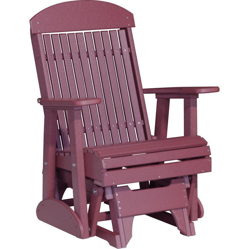 LuxCraft LuxCraft 2 foot Classic Highback Recycled Plastic Glider Chair Cherry Glider Chair 2CPGC