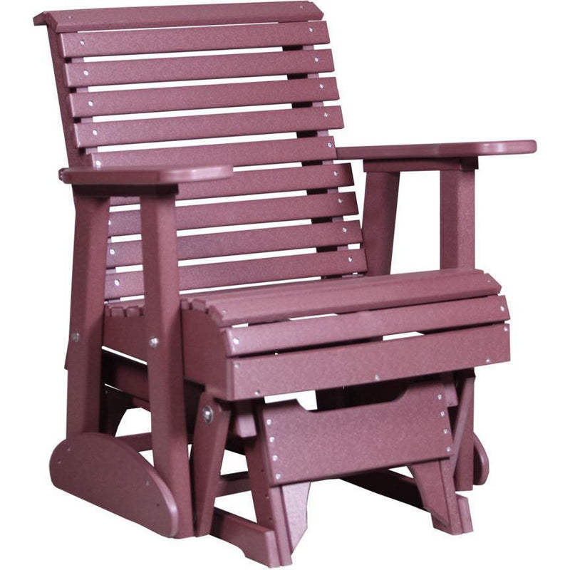 LuxCraft LuxCraft 2 foot Rollback Recycled Plastic Glider Chair Cherry Glider Chair 2PPGC