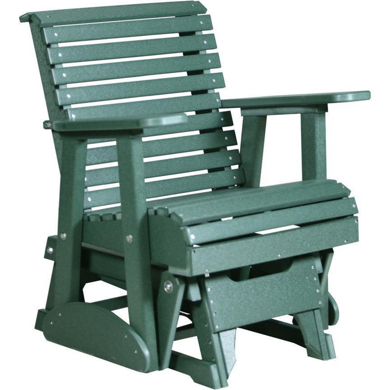 LuxCraft LuxCraft 2 foot Rollback Recycled Plastic Glider Chair Green Glider Chair 2PPGG