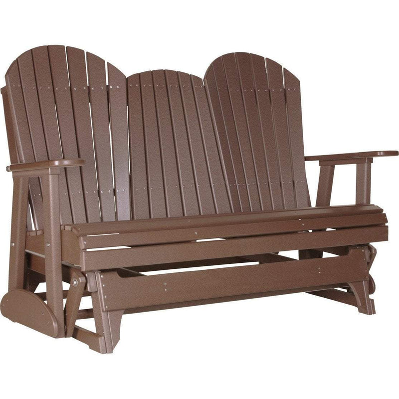 LuxCraft LuxCraft 5 ft. Recycled Plastic Adirondack Outdoor Glider Chestnut Brown Adirondack Glider 5APGCBR