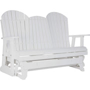 LuxCraft LuxCraft 5 ft. Recycled Plastic Adirondack Outdoor Glider With Cup Holder White Adirondack Glider 5APGW