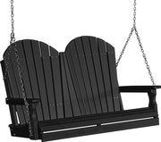 LuxCraft LuxCraft Adirondack 4ft. Recycled Plastic Porch Swing Black / Adirondack Porch Swing 4APSBK