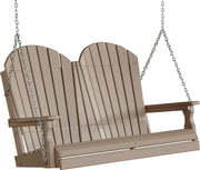 LuxCraft LuxCraft Adirondack 4ft. Recycled Plastic Porch Swing Weatherwood / Adirondack Porch Swing 4APSWW