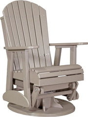 LuxCraft Luxcraft Adirondack Recycled Plastic Swivel Glider Chair Weatherwood Glider Chair 2ARSWW