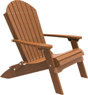 LuxCraft LuxCraft Antique Mahogany Folding Recycled Plastic Adirondack Chair Antique Mahogany Adirondack Deck Chair PFACAM