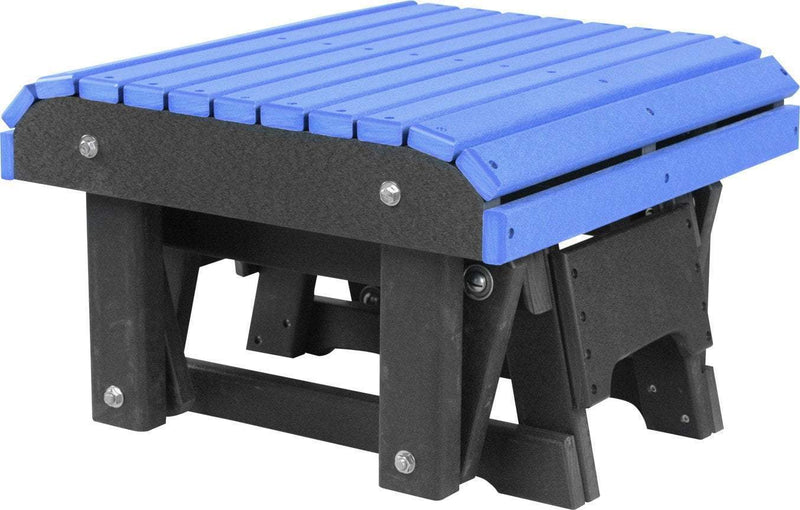 LuxCraft LuxCraft Blue Recycled Plastic Glider Footrest Blue on Black Accessories PGFBB