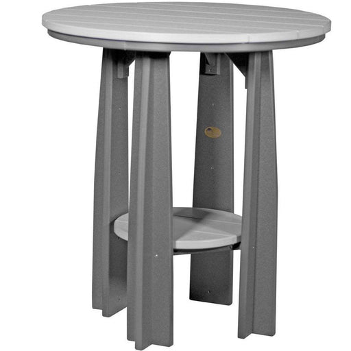LuxCraft LuxCraft Dove Gray Recycled Plastic 36" Balcony Table With Cup Holder Dove Gray On Slate Tables PBATDGS