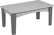 LuxCraft LuxCraft Dove Gray Recycled Plastic Island Coffee Table Dove Gray on Slate Accessories ICTDGS