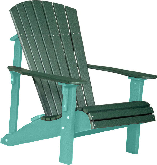 LuxCraft LuxCraft Green Deluxe Recycled Plastic Adirondack Chair Adirondack Deck Chair