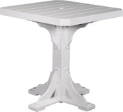 LuxCraft LuxCraft Recycled Plastic 41" Square Table With Cup Holder White / Bar Tables P41STBW