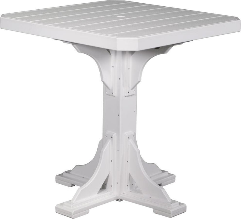 LuxCraft LuxCraft Recycled Plastic 41" Square Table With Cup Holder White / Bar Tables P41STBW