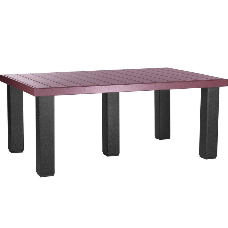 LuxCraft LuxCraft Recycled Plastic 4x6 Contemporary Table With Cup Holder Cherrywood On Black Tables P46CTCWB